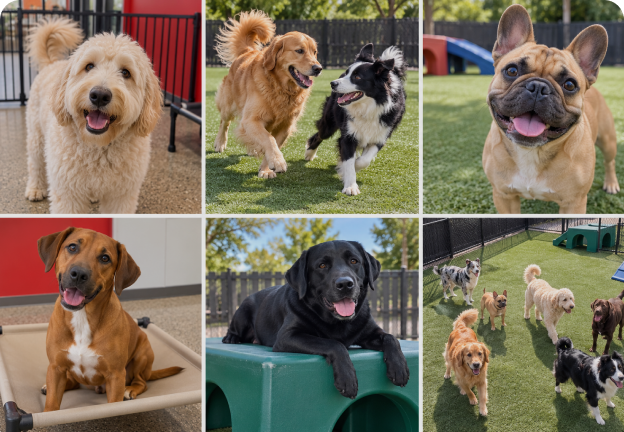Gallery of candid photos of dogs at daycare